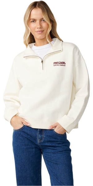 2026 Rip Curl Womens Surf Puff 1/4 Zip Fleece 07WWFL - Bone